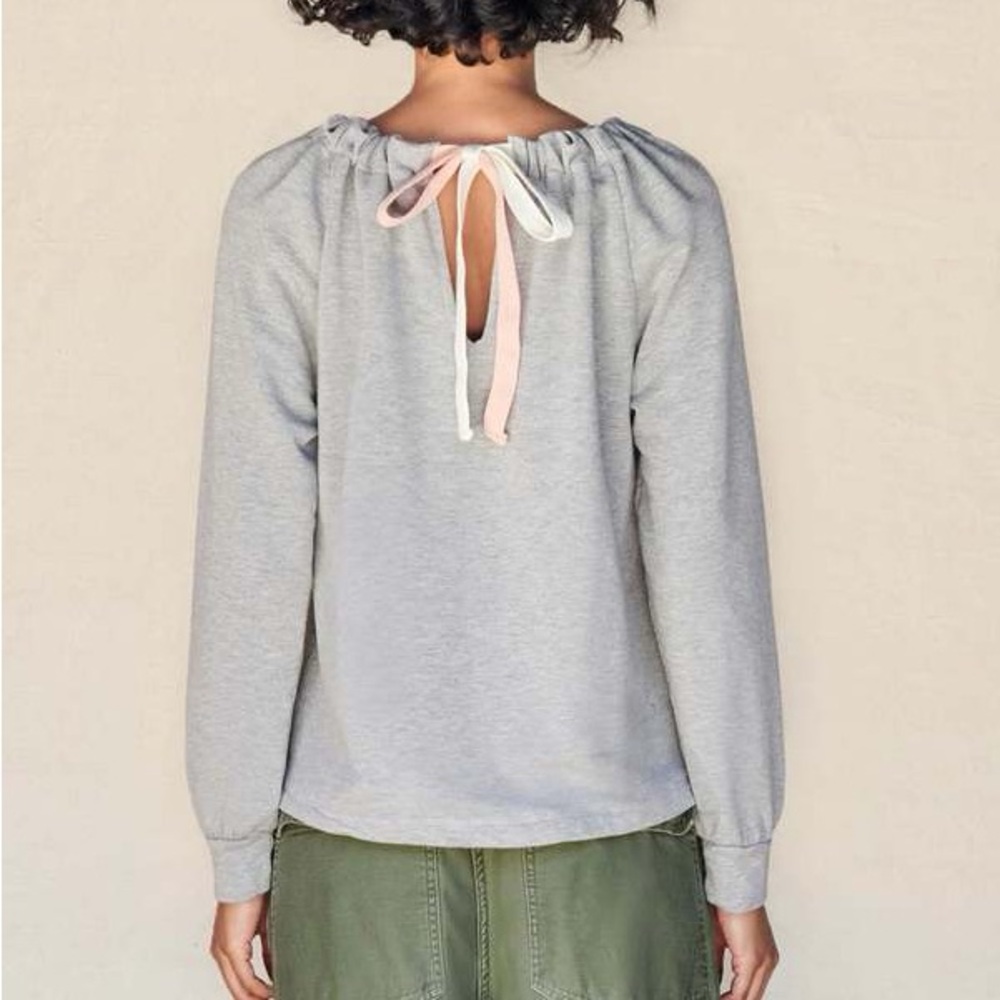 Sundry gray tie back pullover long sleeve sweatshirt size XS 0